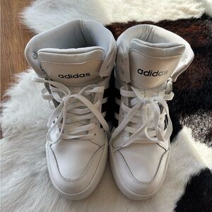 Adidas White and Black High-Top Sneakers